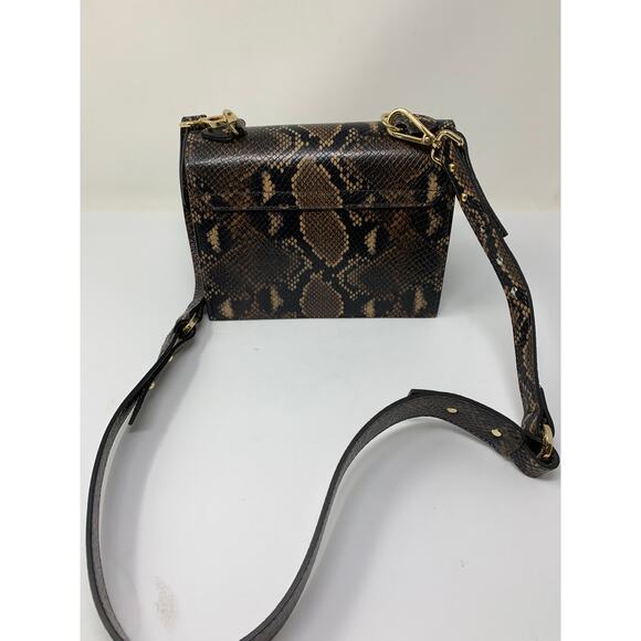 Mario Valentino Spa Etienne Snakeskin Embossed Leather Bag - Picture 4 of 11